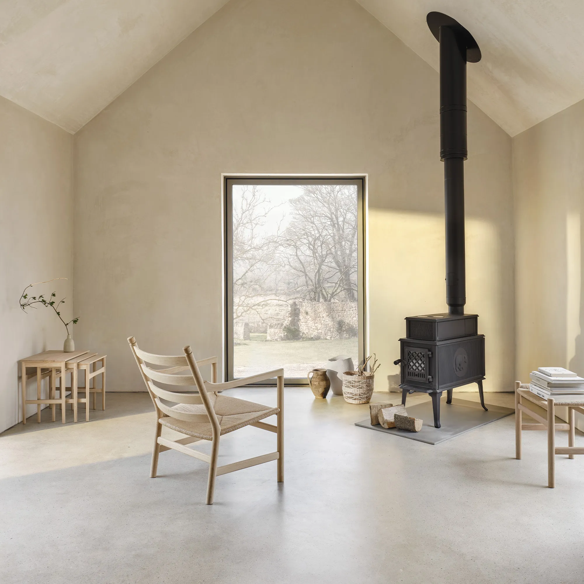 CH44 Armchair Oak/Natural Cord - 4