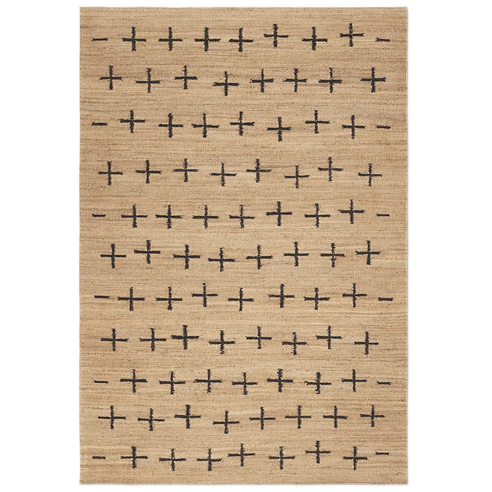 Jute Cross Black jute rug