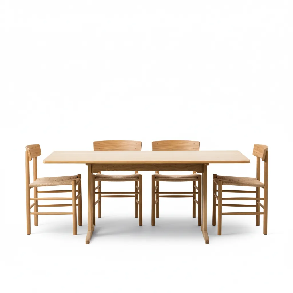 Mogensen C18 dining table & Mogensen J39 dining chair 4 pcs – oiled oak - 1