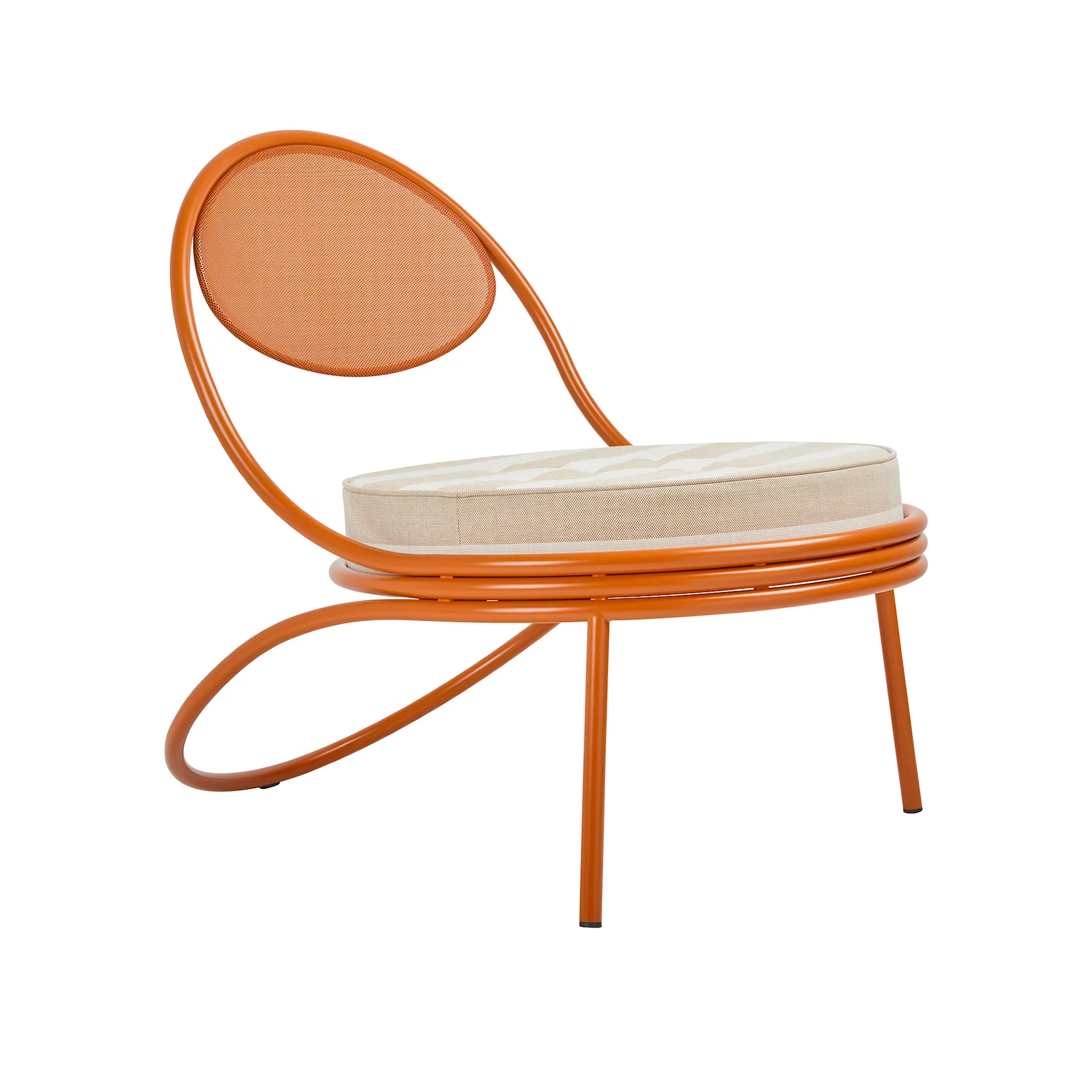 Copacabana Outdoor Lounge Chair - Seat Upholstered, International Orange Base - Gubi - Mathieu Matégot - NO GA