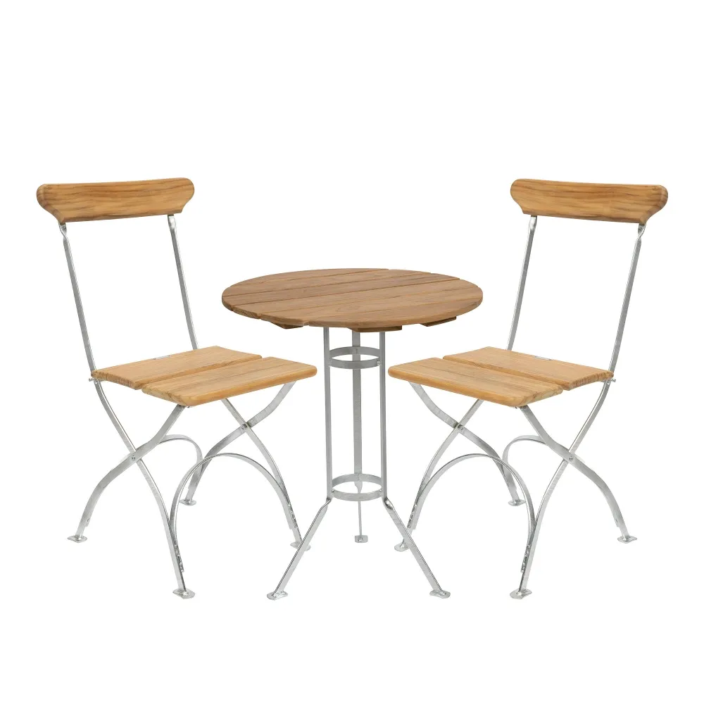 Brewery series dining set with three-legged table & 2 brewery chairs - 1
