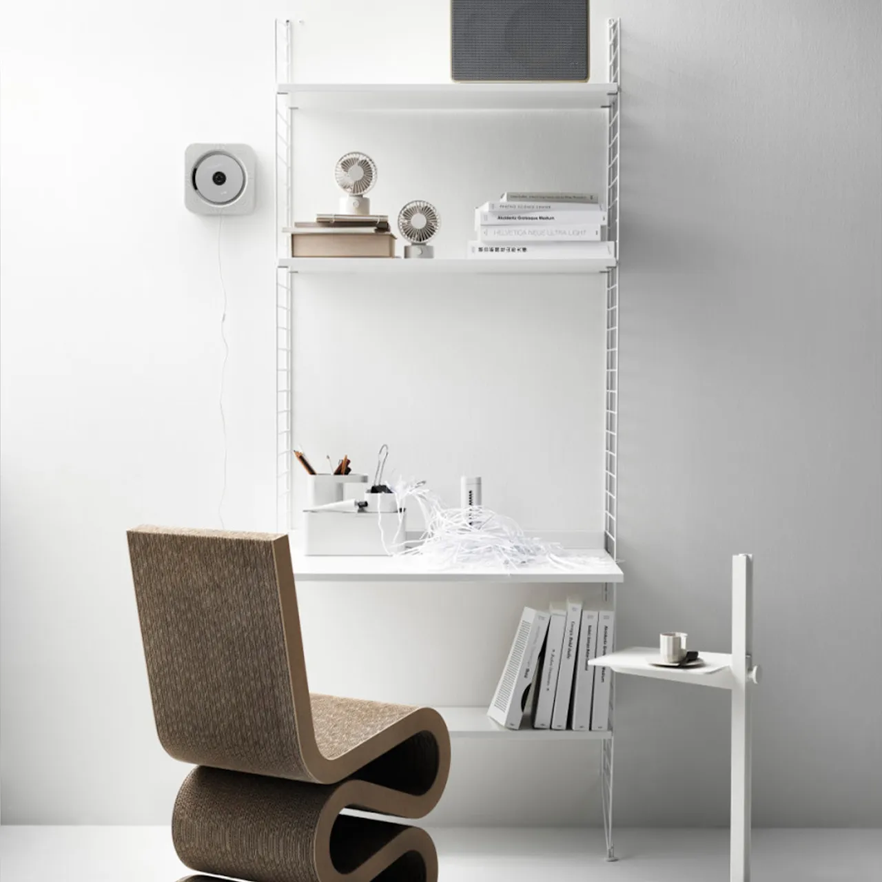 Office shelving system A oak/white