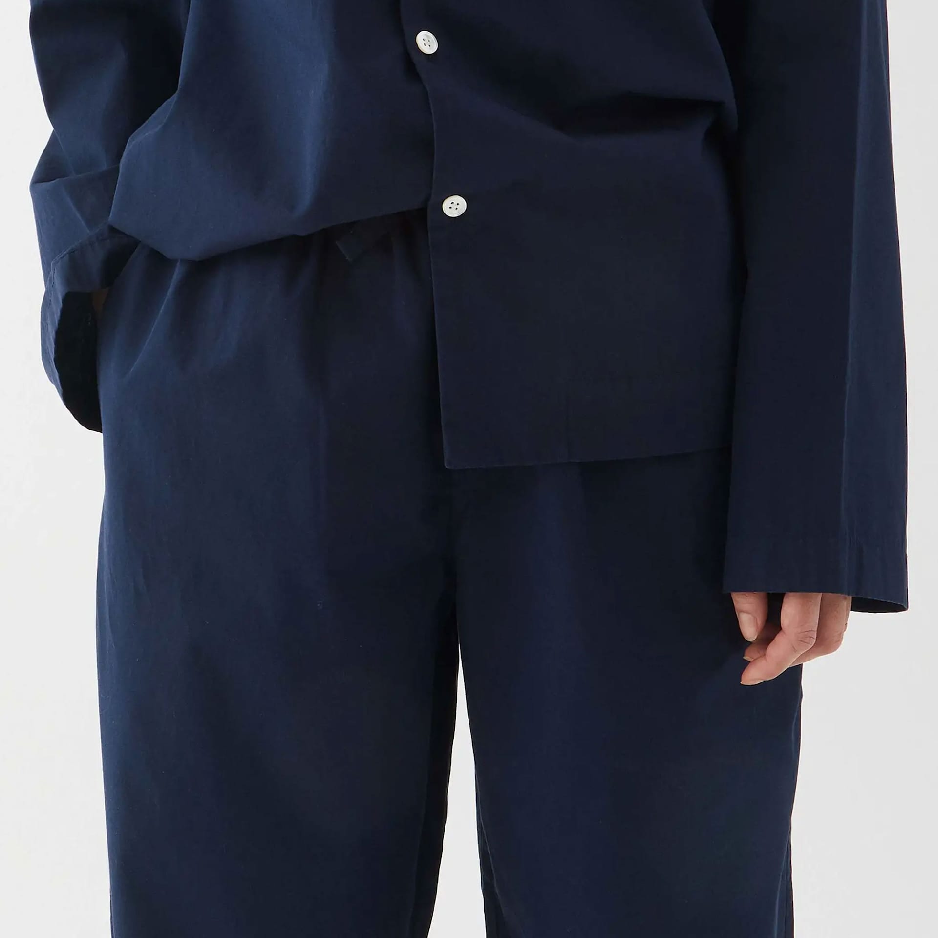 Poplin Pyjamas Shirt True Navy - TEKLA - NO GA