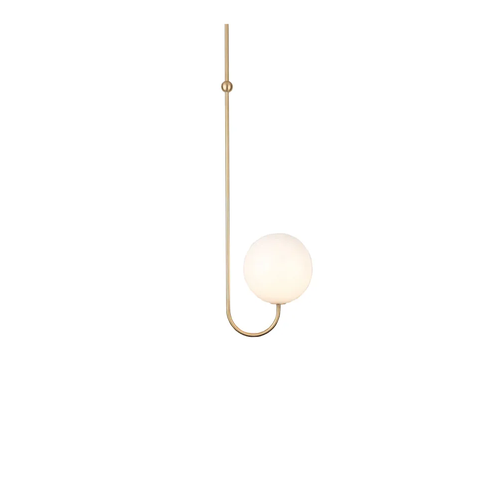 Single Angle Pendant Satin Brass