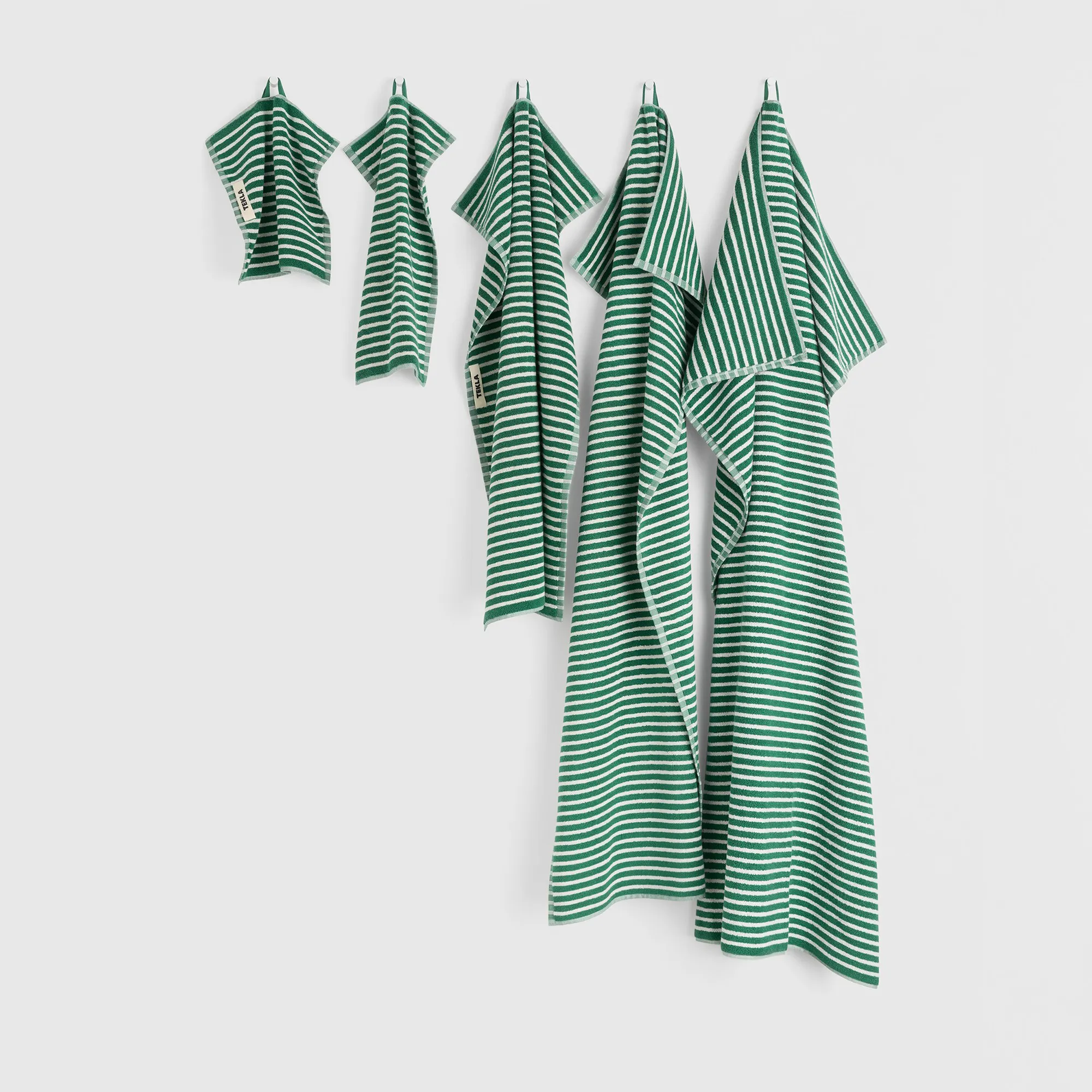 Terry Teal Green Stripes handdoek - 3