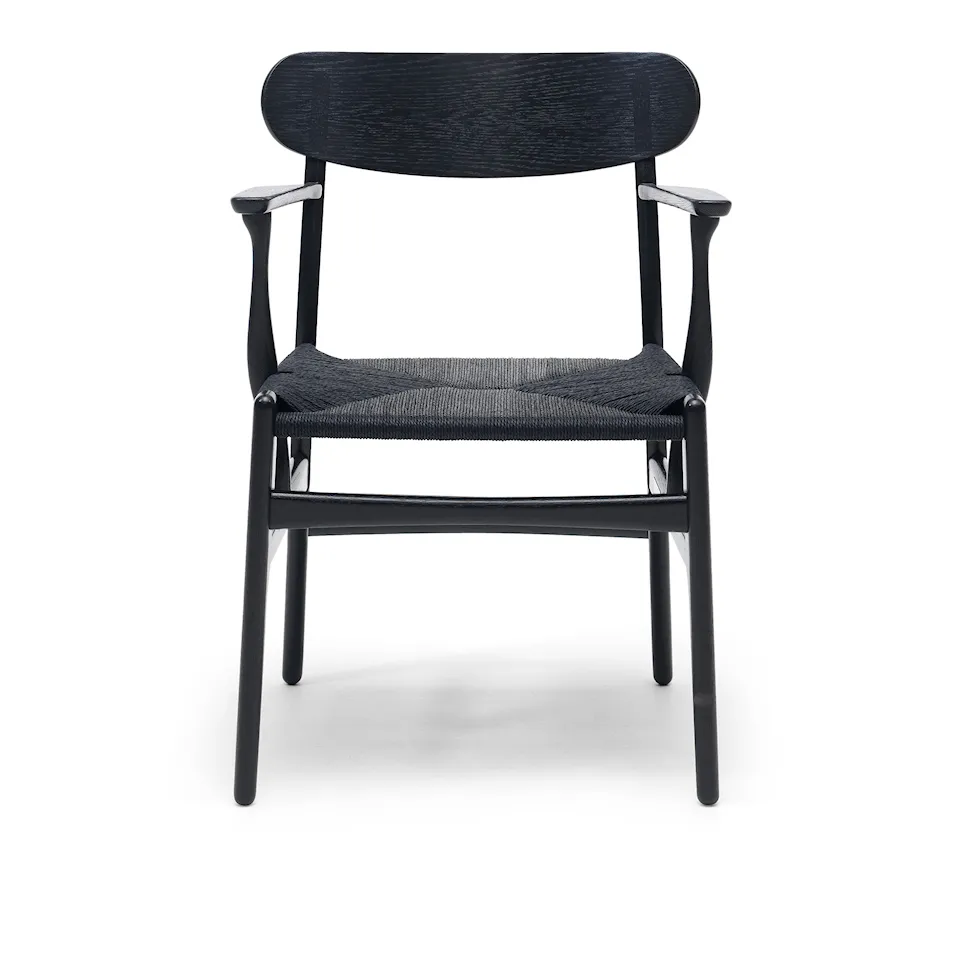 CH26 Armchair Black Cord