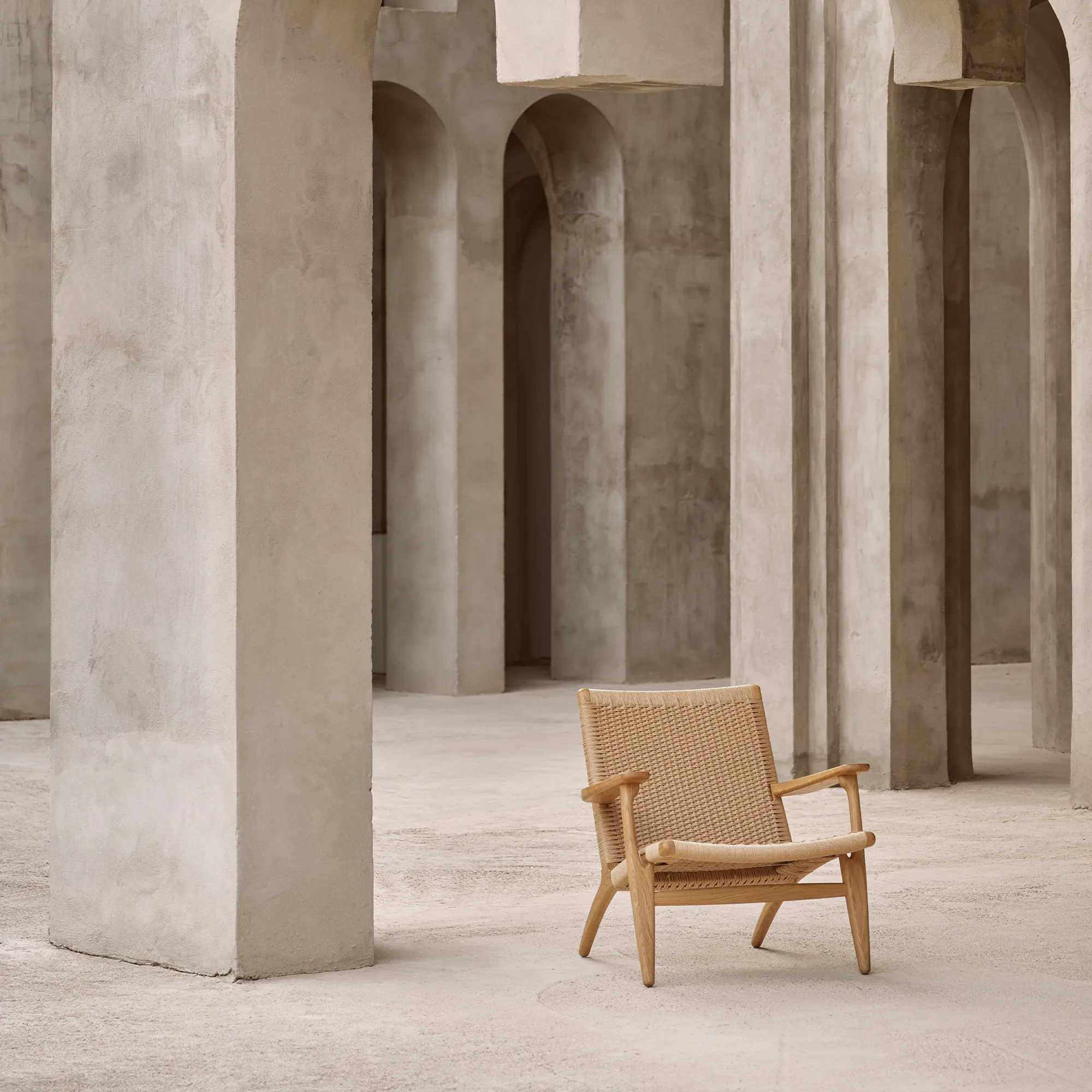 CH25 fauteuil walnoot/natuurlijk gevlochten papierkoord - 9