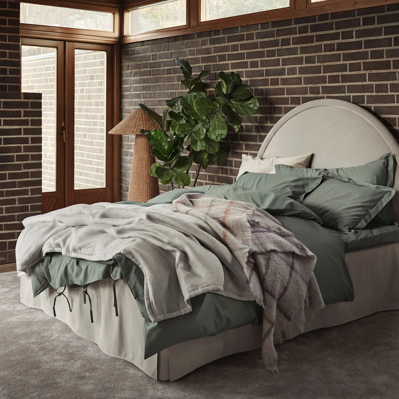 Satina Duvet Cover Green