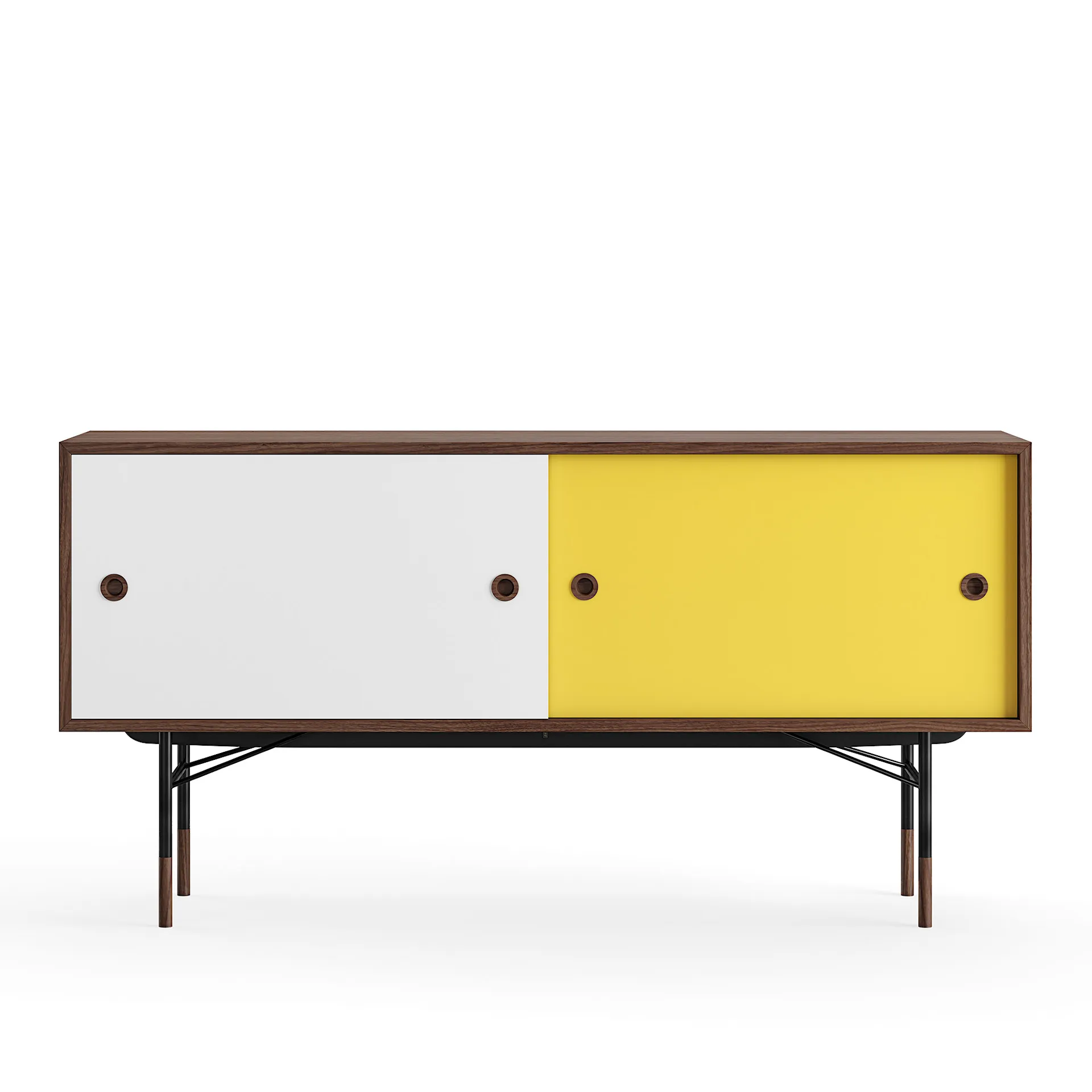 Sideboard utan lådor Walnut White/Yellow - House of Finn Juhl - Finn Juhl - NO GA