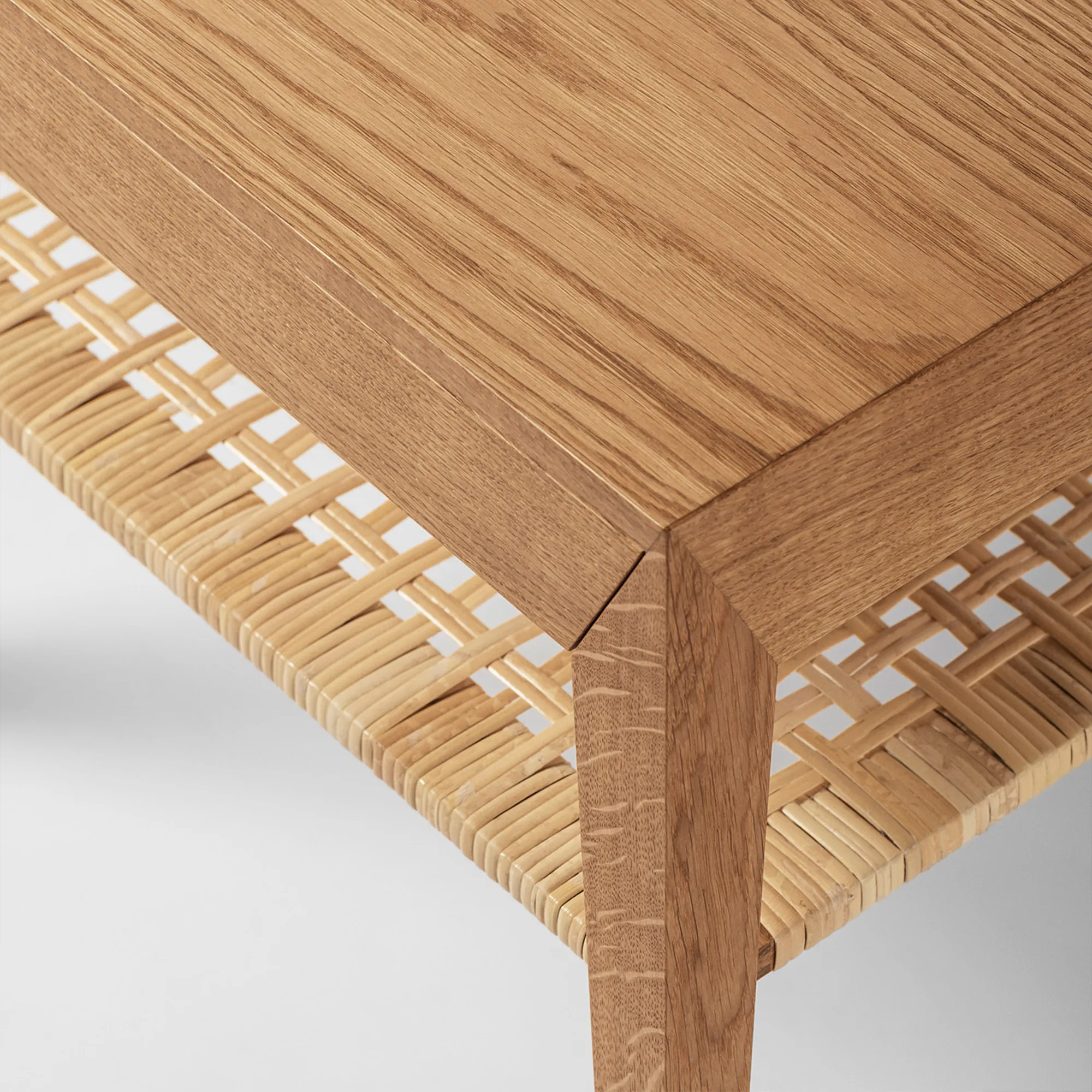 Model 35 Bedside Table Rattan Shelf - 14