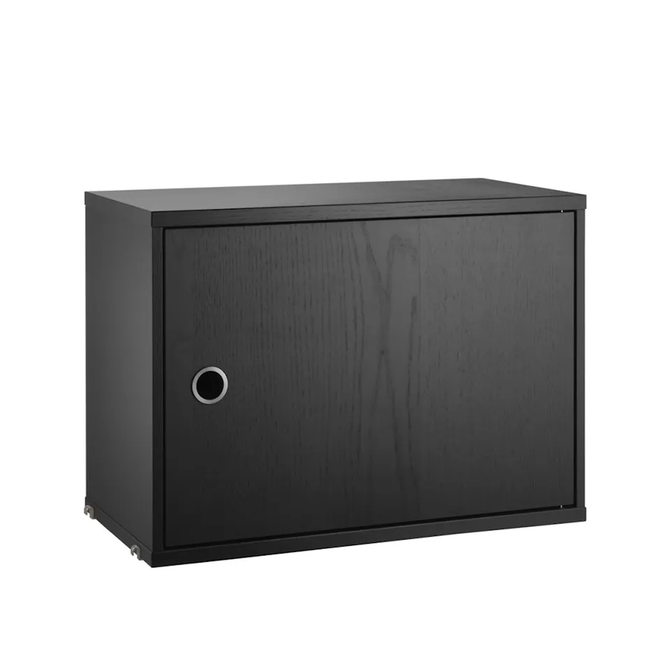 Top cabinet with swing door 58x30cm black-stained ash