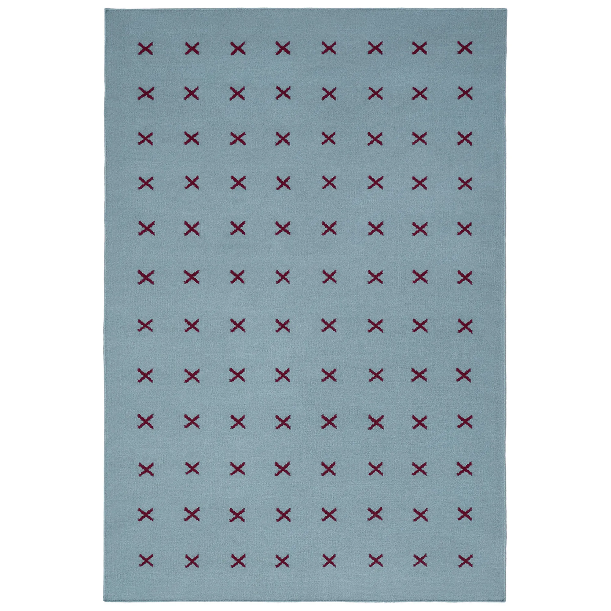 Cross Blue/Burgundy wool rug - 1