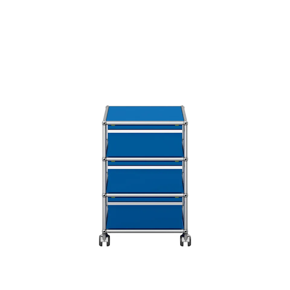 USM Haller 114 Mobile pedestal, Gentian Blue