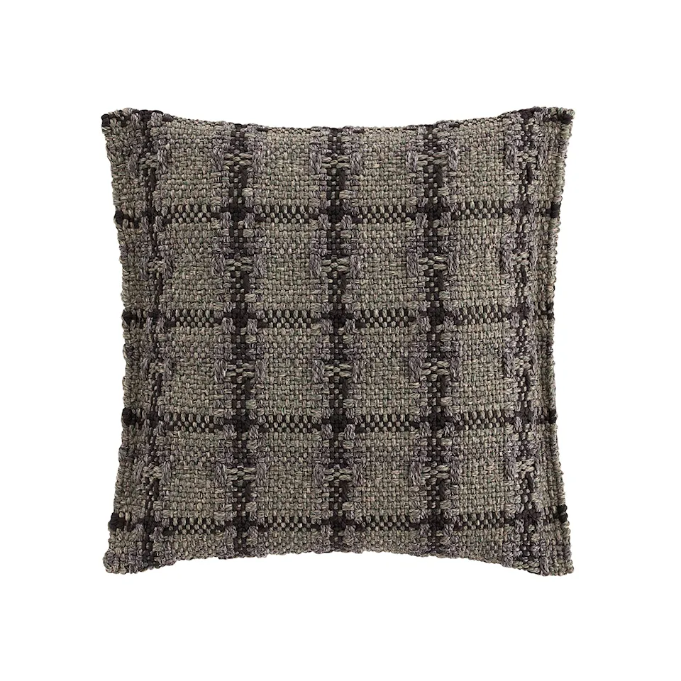 Garden Layers Small Cushion - Checks Green