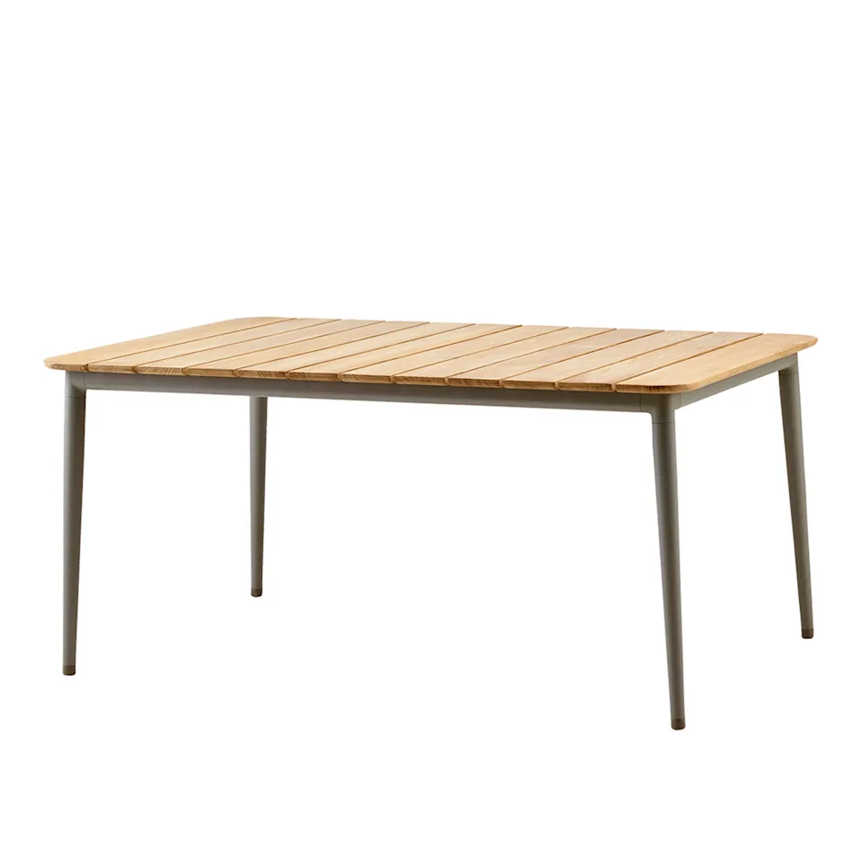 Core Dining table, 160x100, Taupe, Table top: Teak, Frame: Aluminium