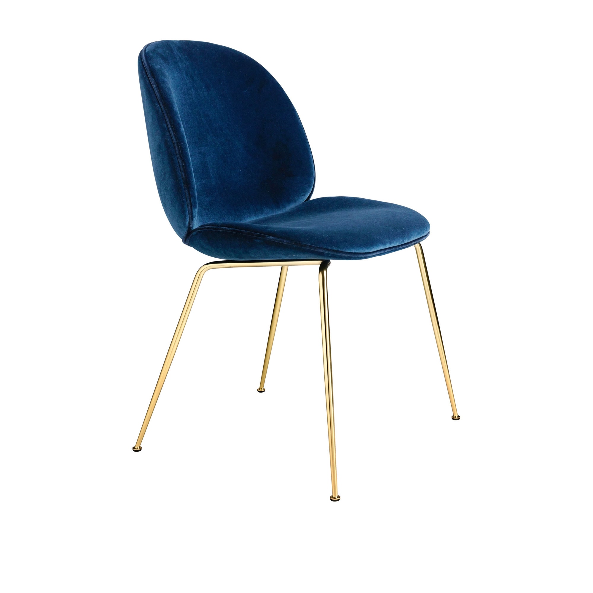 Buy Beetle Dining Chair Conic Base Brass - Fully Upholstered from Gubi ...