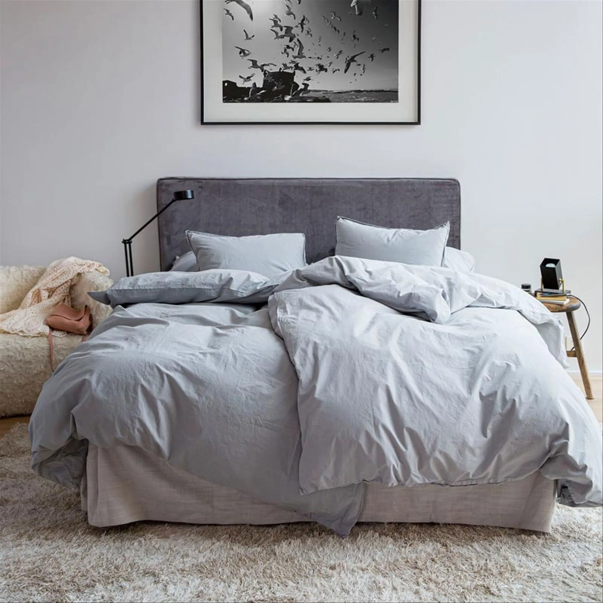 Alexandra Velvet Dark Gray Headboard Cover - 2