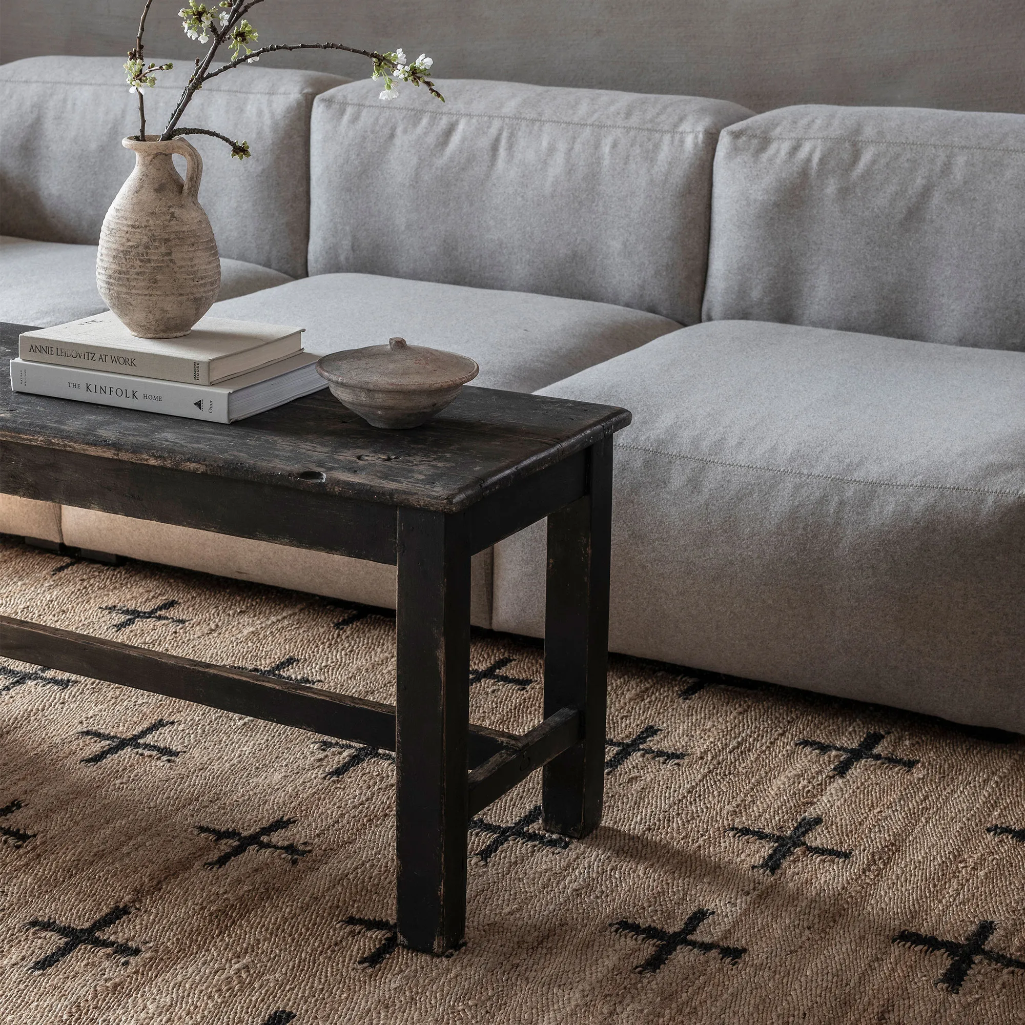 Jute Cross Black jute tapijt - 7