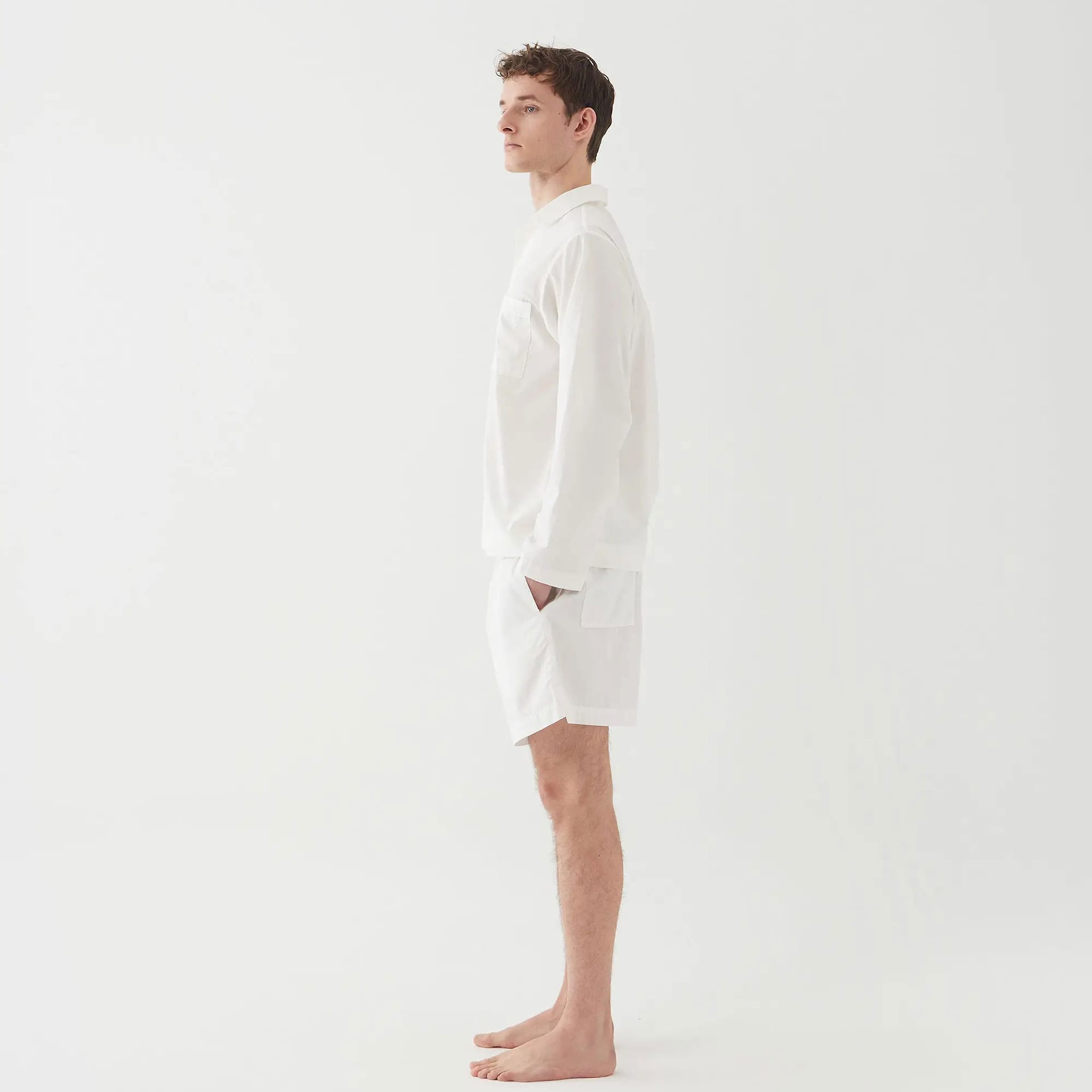 Poplin Pyjamas Shorts Alabaster White - TEKLA - NO GA