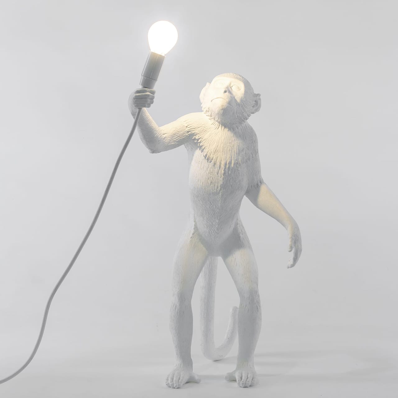 Monkey Lamp Standing White