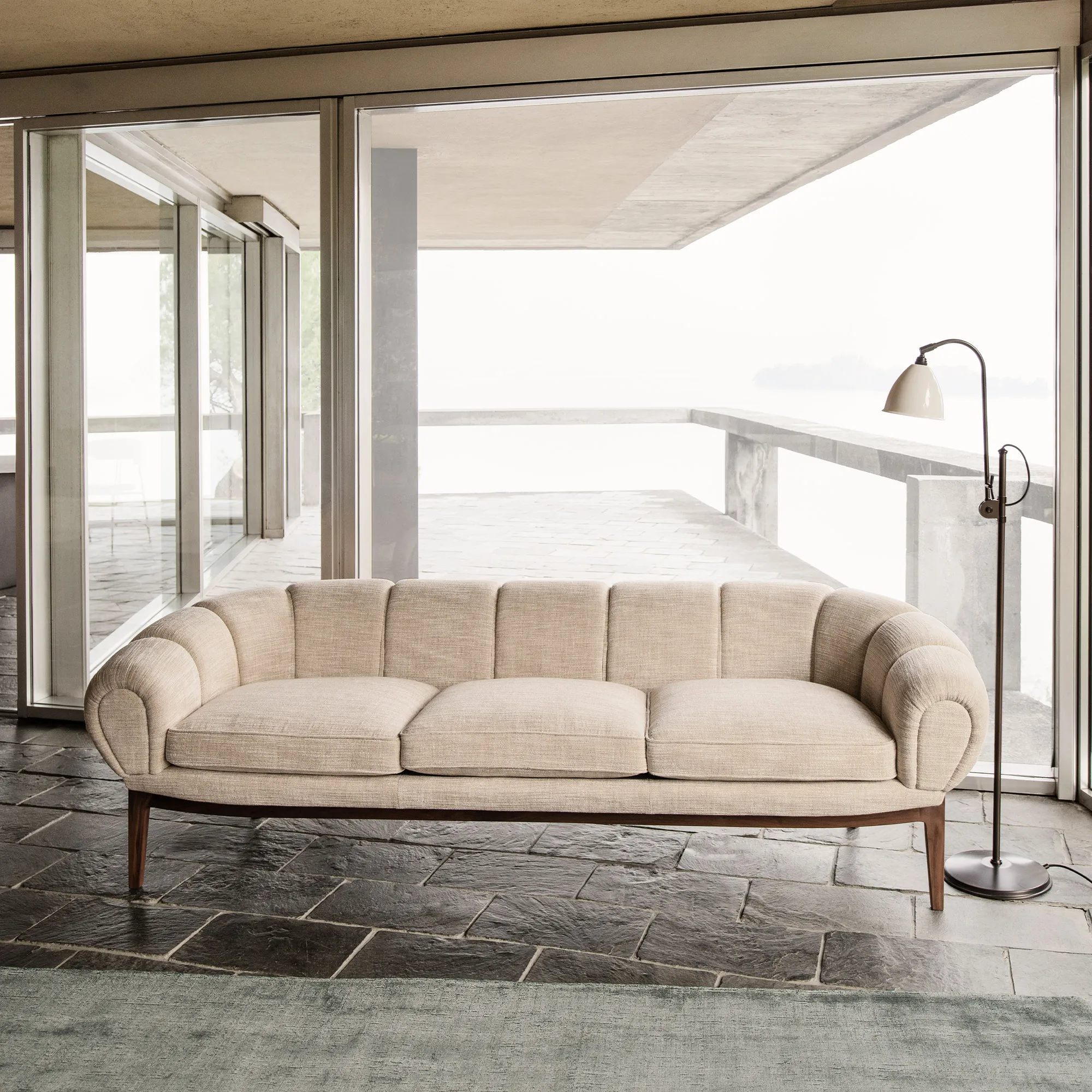 Croissant 3-personers sofa egetræ - 12