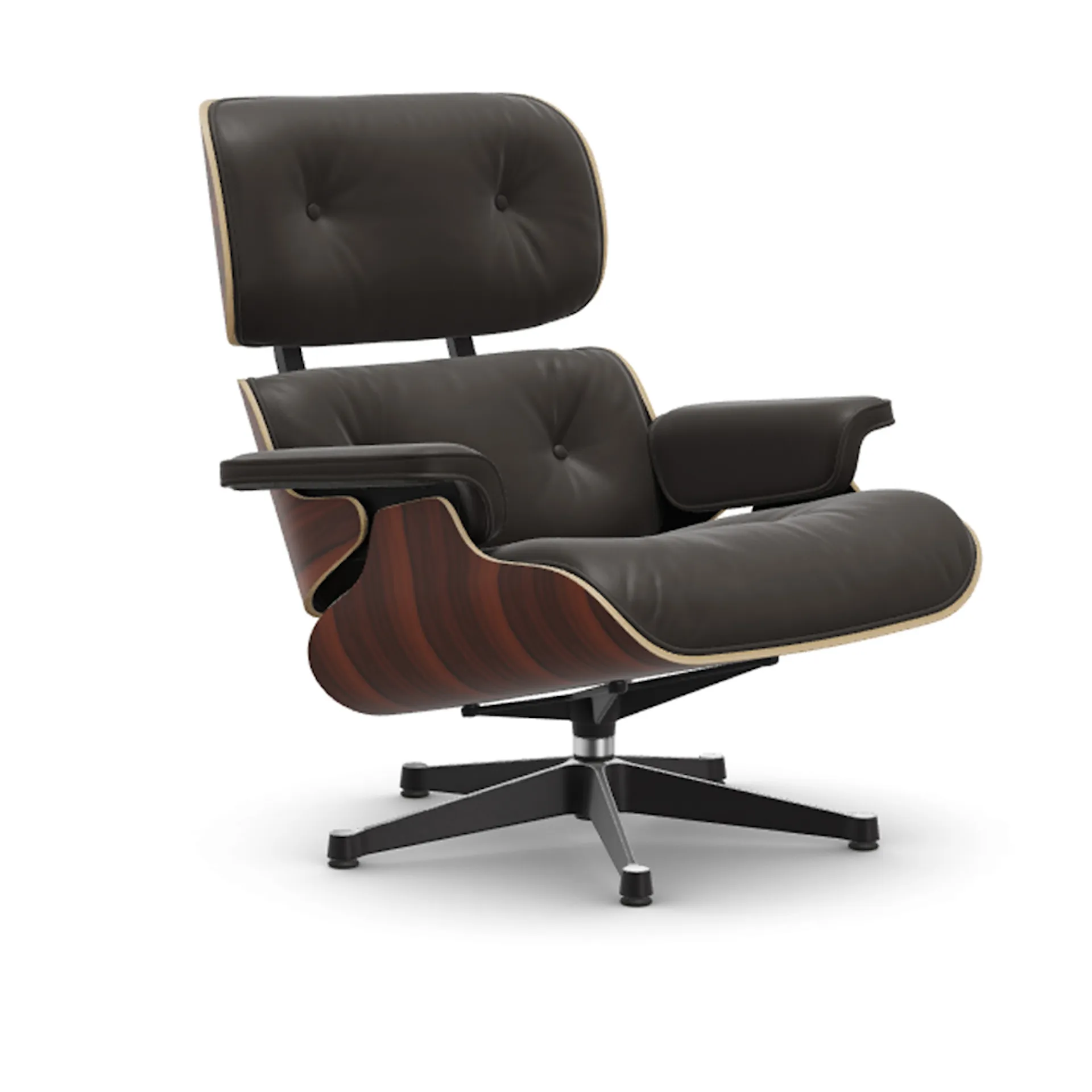 Eames Lounge Chair Santos Palisander Polished/Black - Vitra - Charles & Ray Eames - NO GA