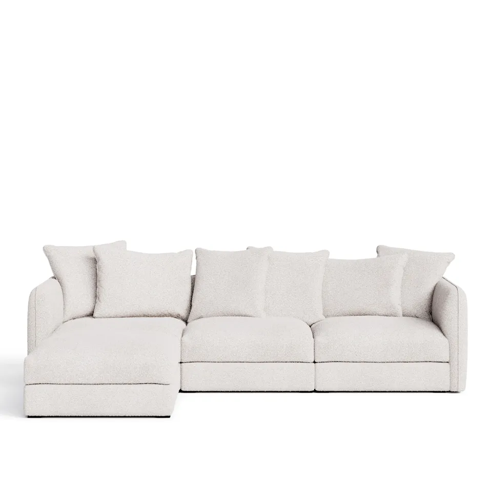 Pavarotti 3-Seater with Ottoman - Ascot White