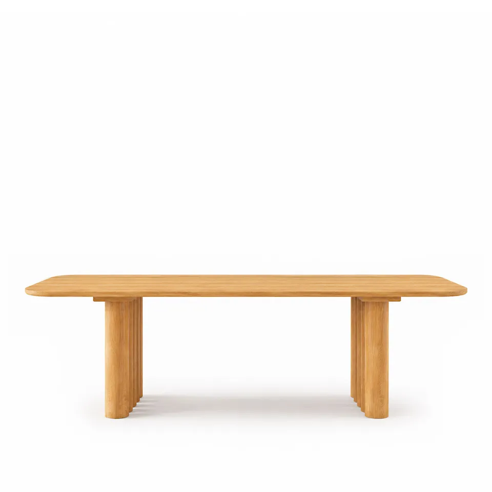 Plush rectangular dining table