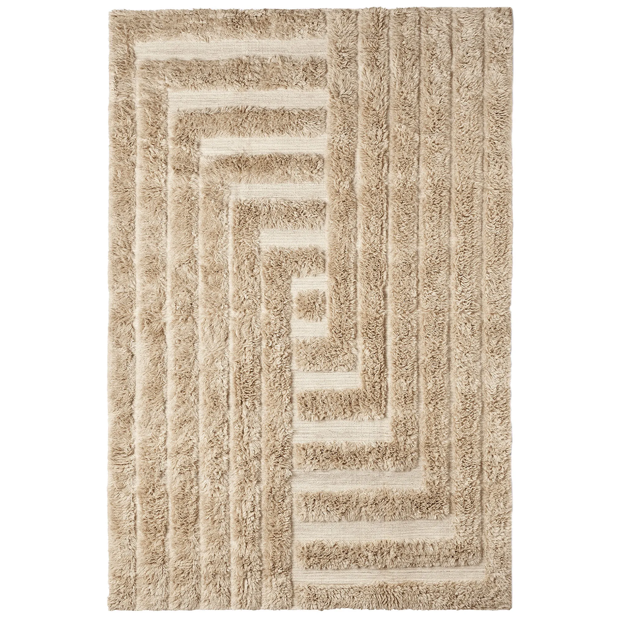 Shaggy Labyrinth Beige villamatto - 1