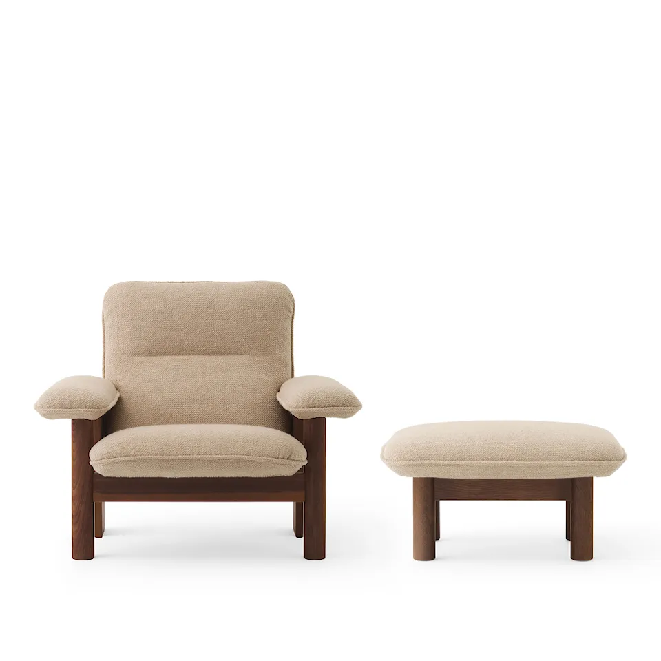 Brasilia Lounge Chair & Ottoman Dark Stained Oak
