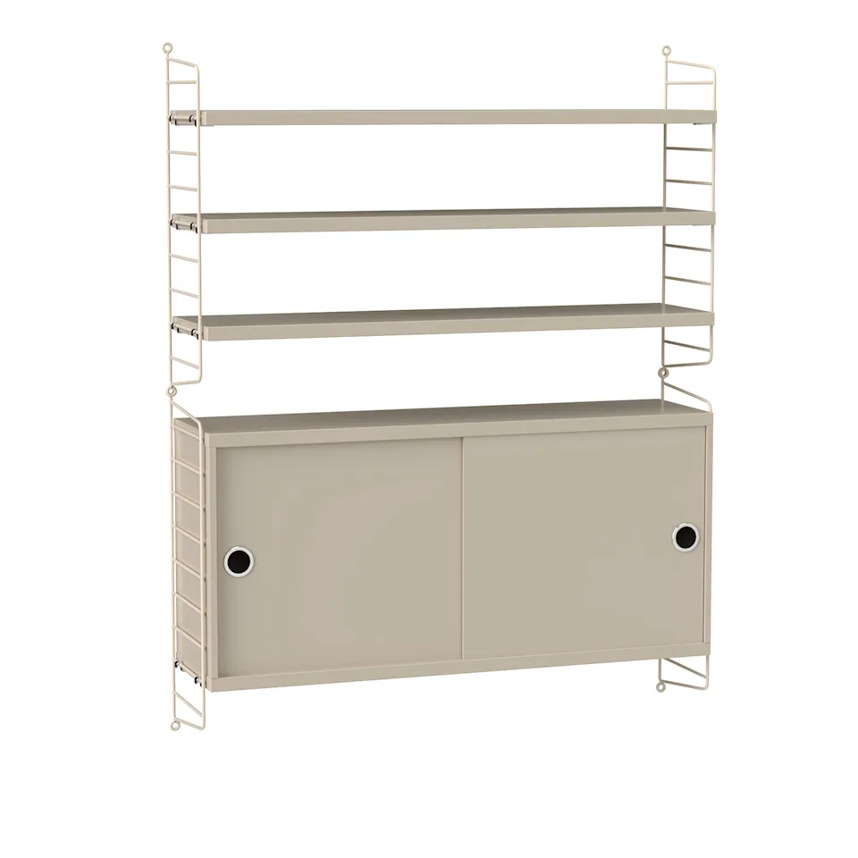 Living room shelving system I beige/beige