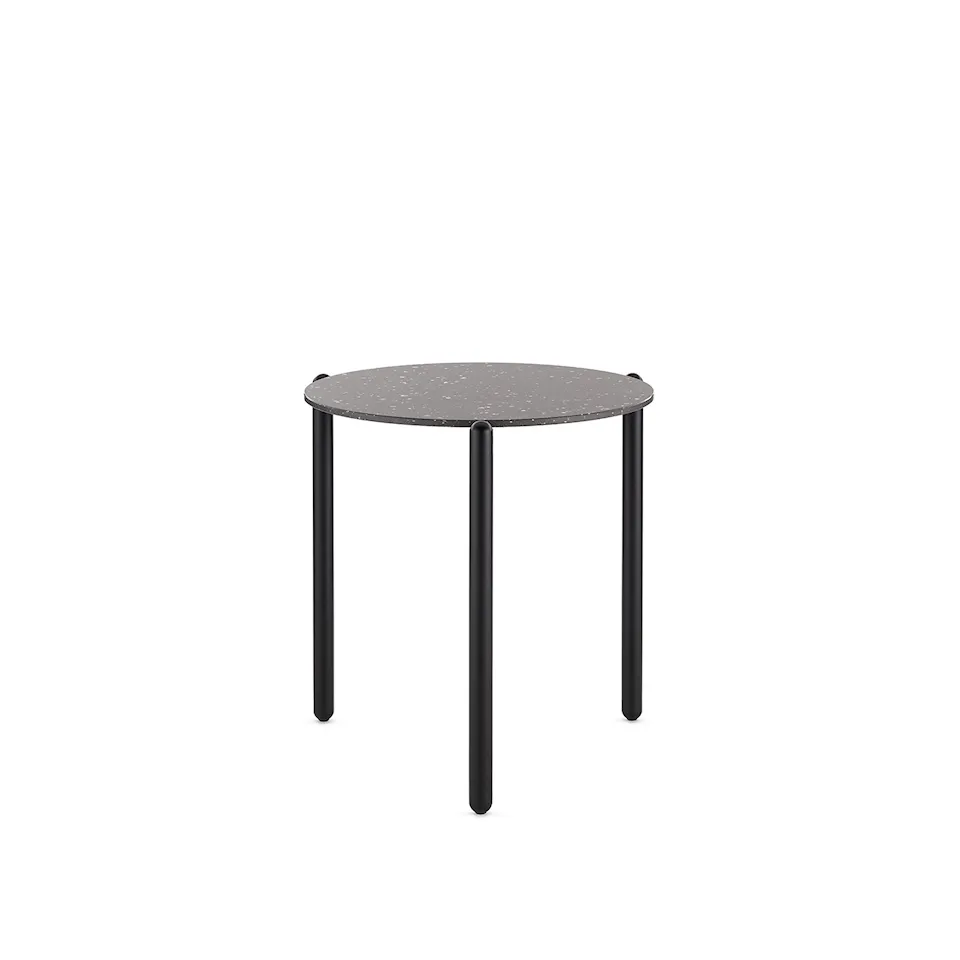 Undique Low Table 48x51 Black Legs Light Gray Terrazzo