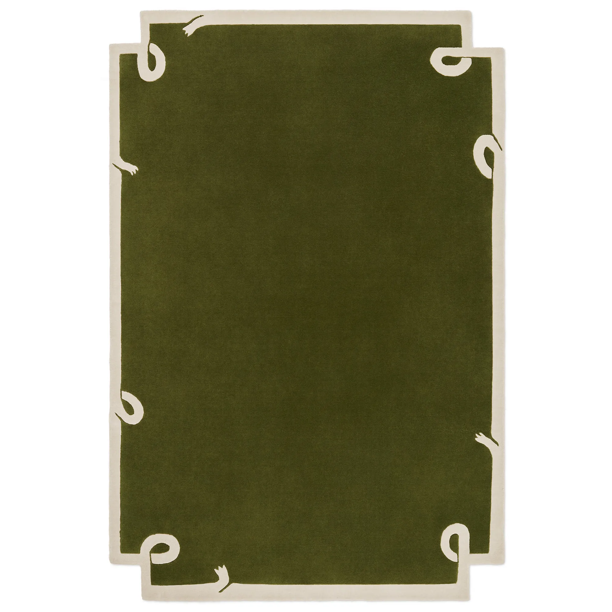 Loops Green Wool Rug - 1
