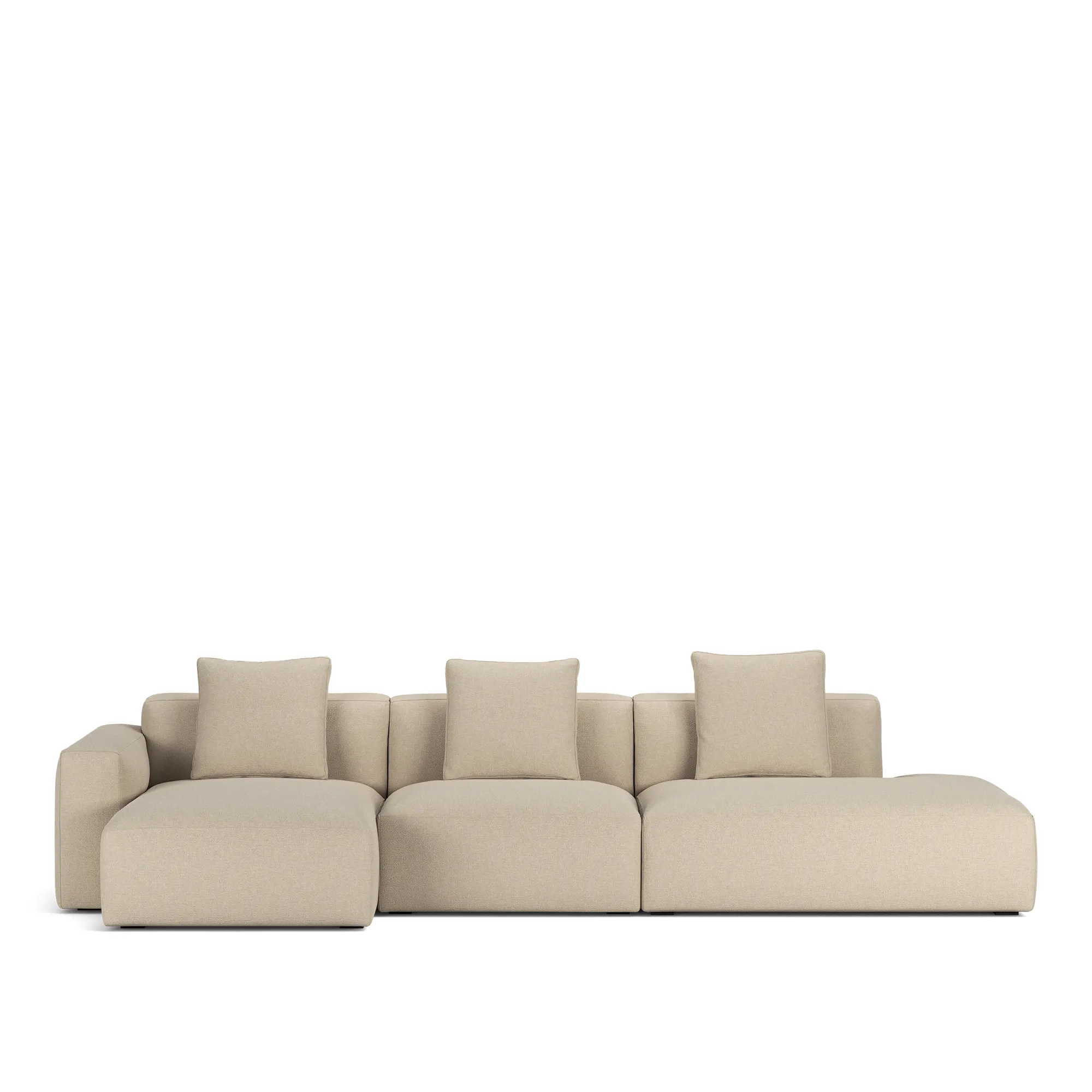 Brick 3-Seater Chaise Lounge Open End Right - 10