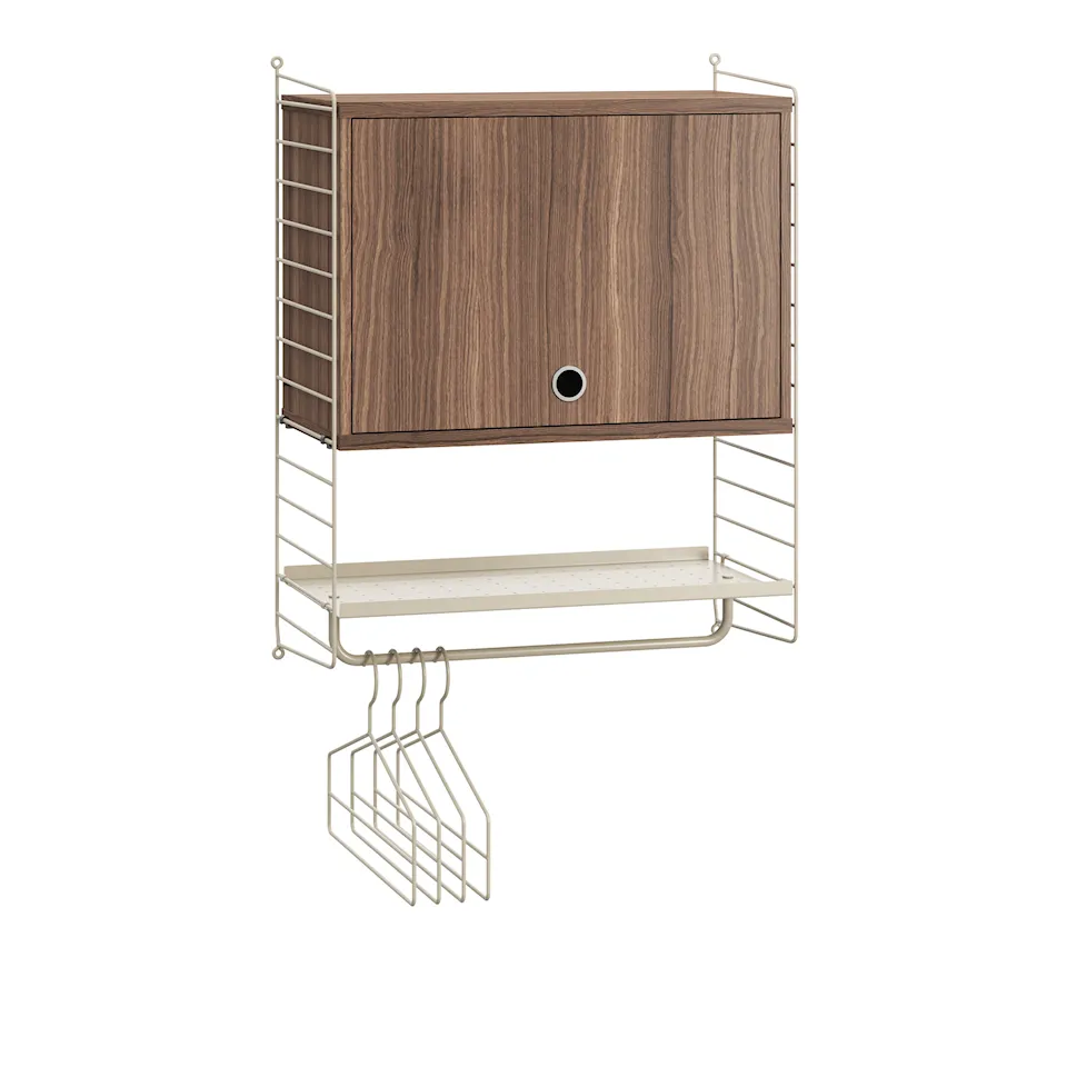 Hallway shelving system V walnut/beige