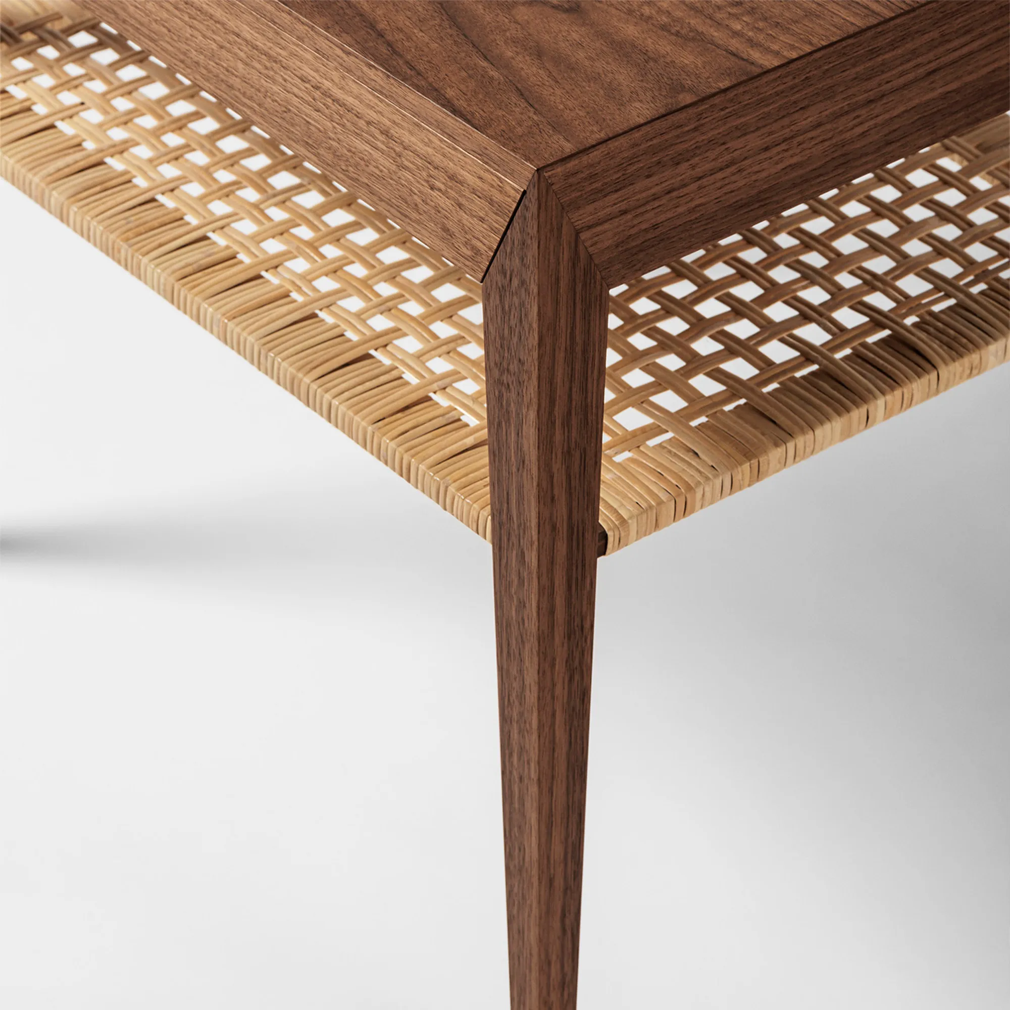 Model 35 Bedside Table Rattan Shelf - 13