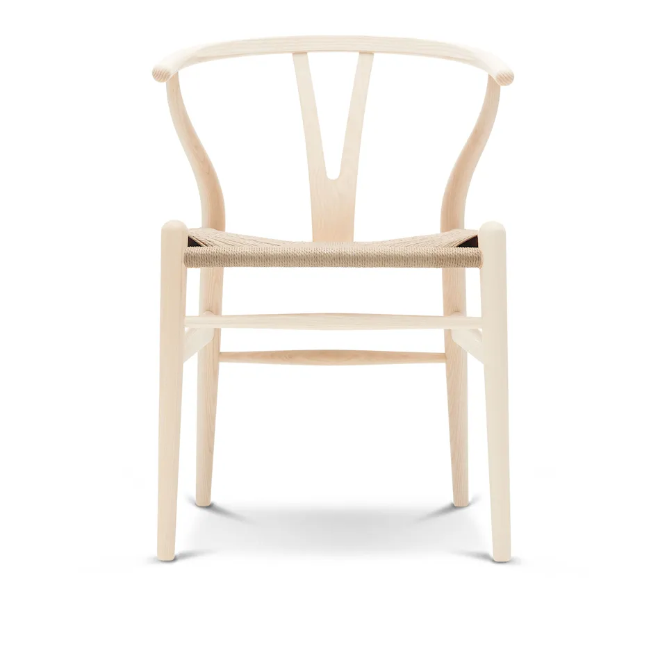 CH24 Wishbone Chair tuhka/luonnonvärinen punottu paperinaru