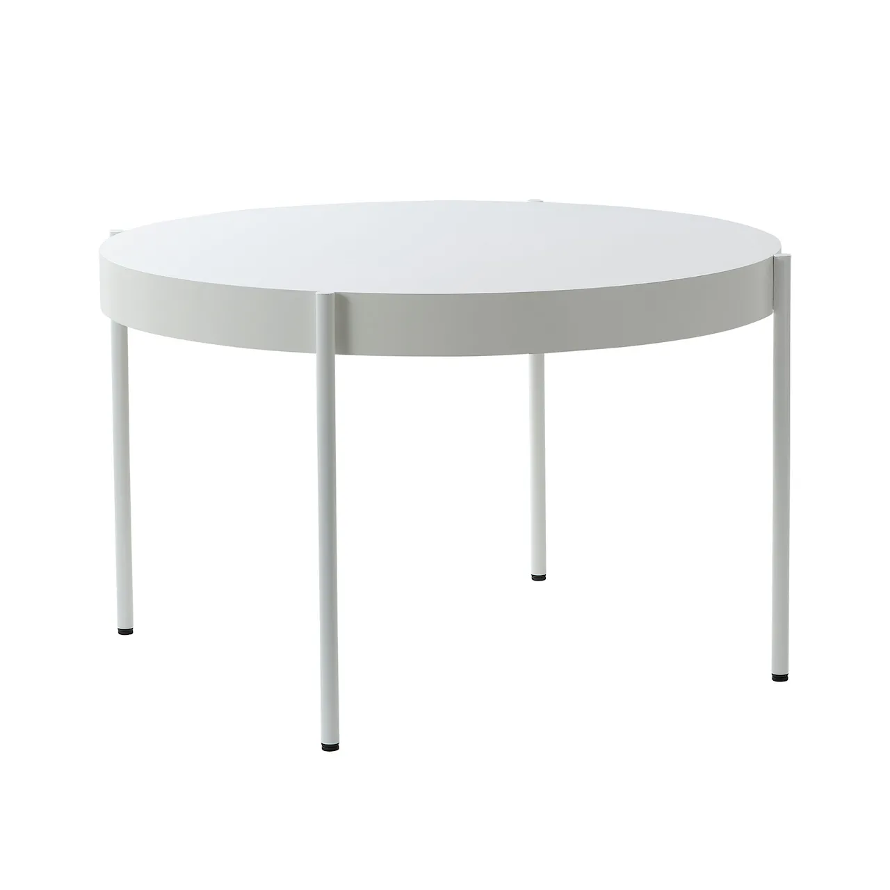 Series 430 Table Ø120, White, Fenix Laminate Top, Powder Coated Metal Legs