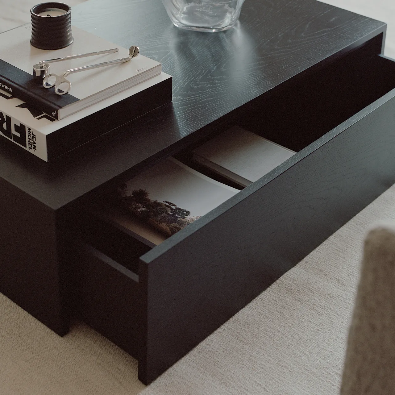 Mass Coffee Table High w. Drawer, Oak