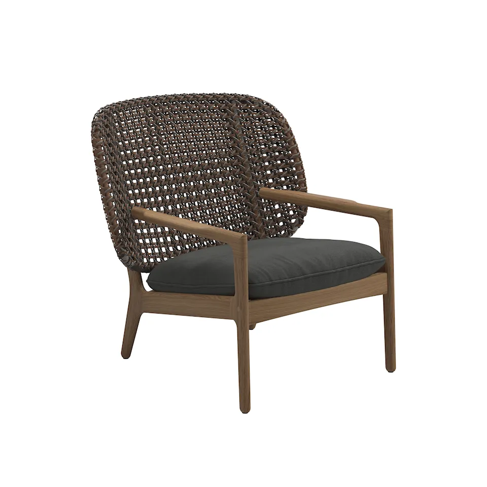 Kay Low Back Lounge Chair, Frame Brindle, Kat.B Blend Coal