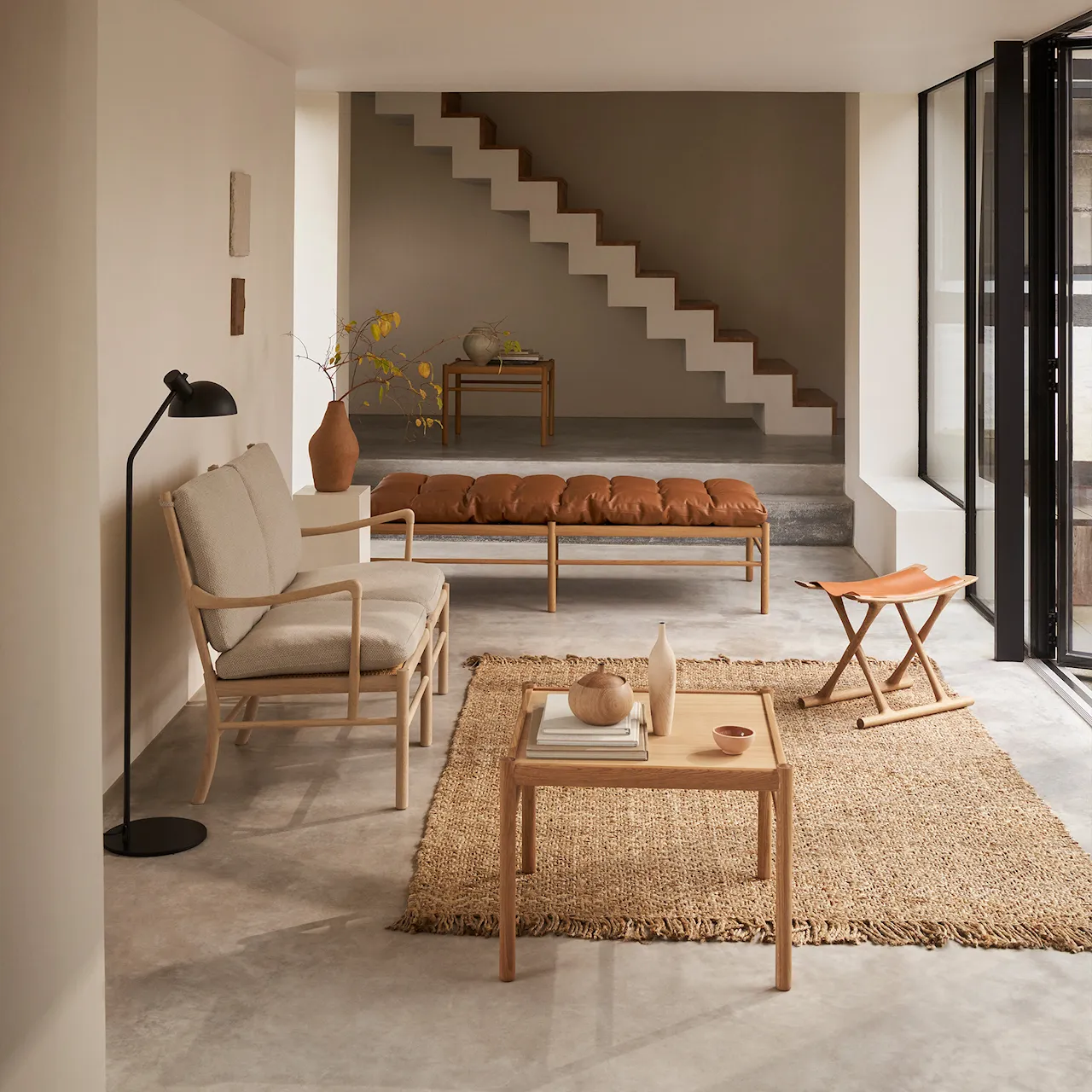 OW149-2 Colonial 2-personers sofa valnød