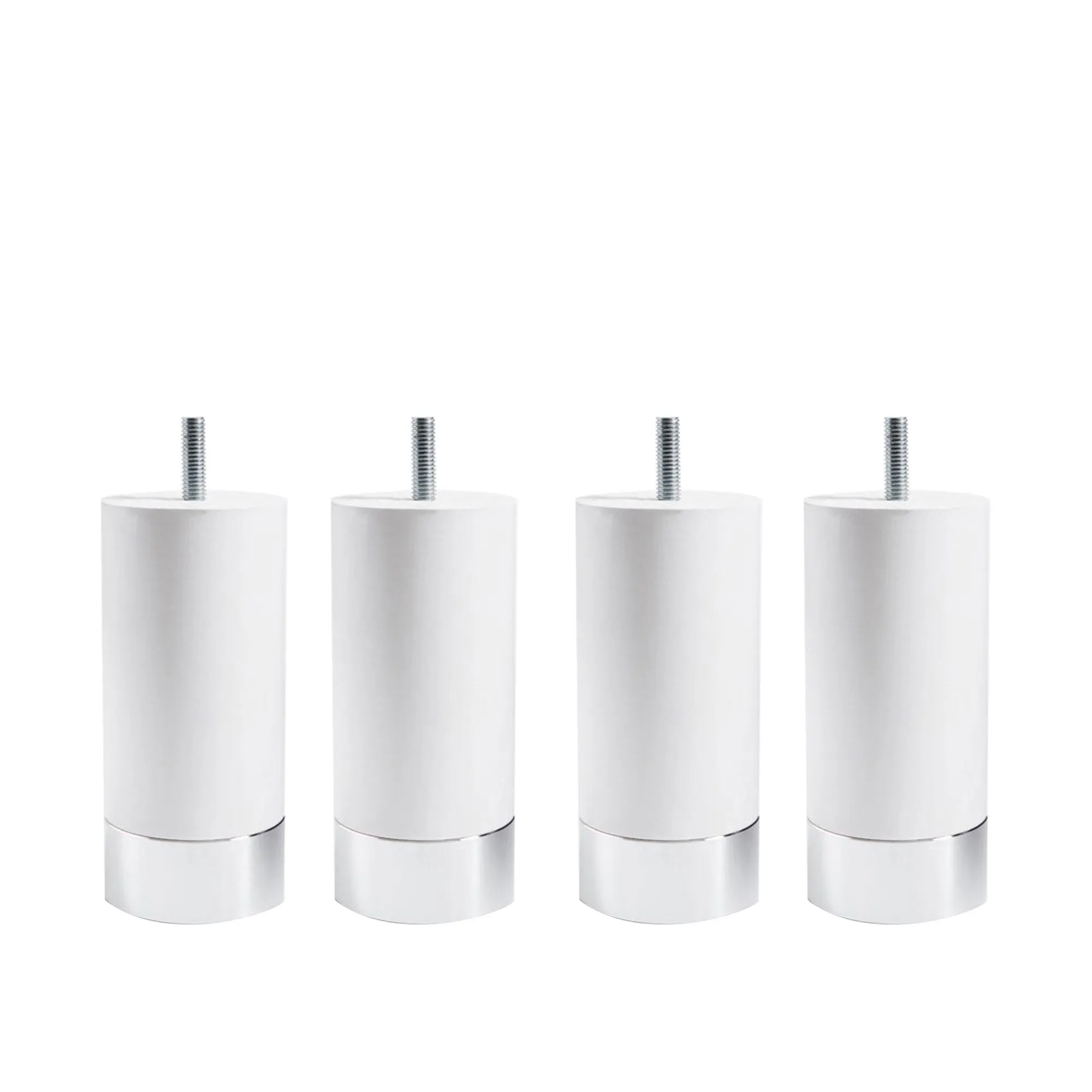 Cylinder Bed Legs White Aluminum Set of 4 - 1