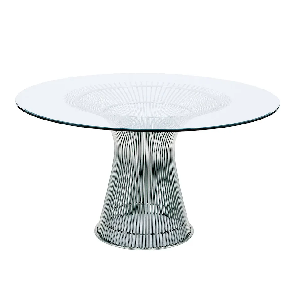 Platner spisebord poleret nikkel