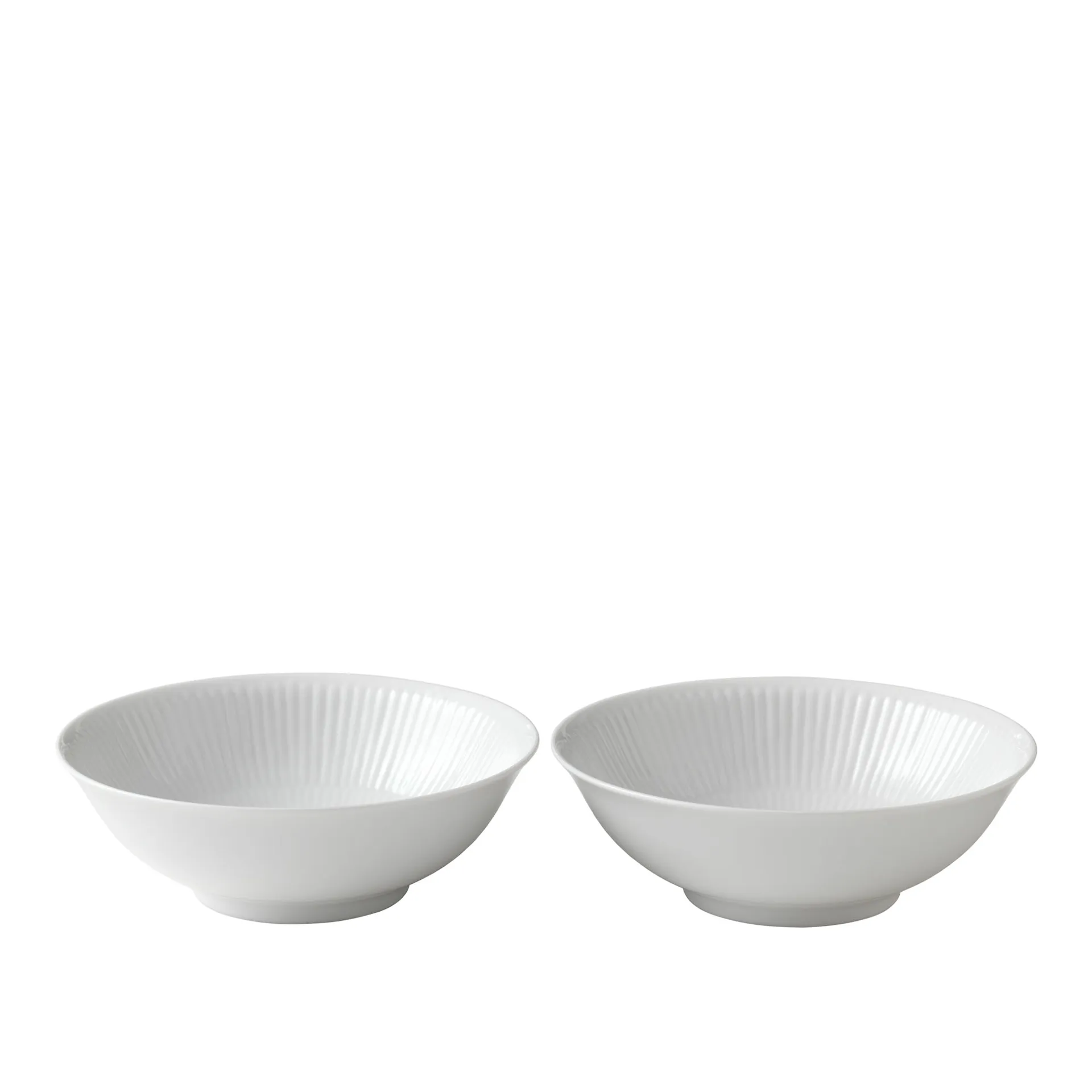 White Fluted Bowl 35 cl / 16 cm 2 pcs - Royal Copenhagen - NO GA