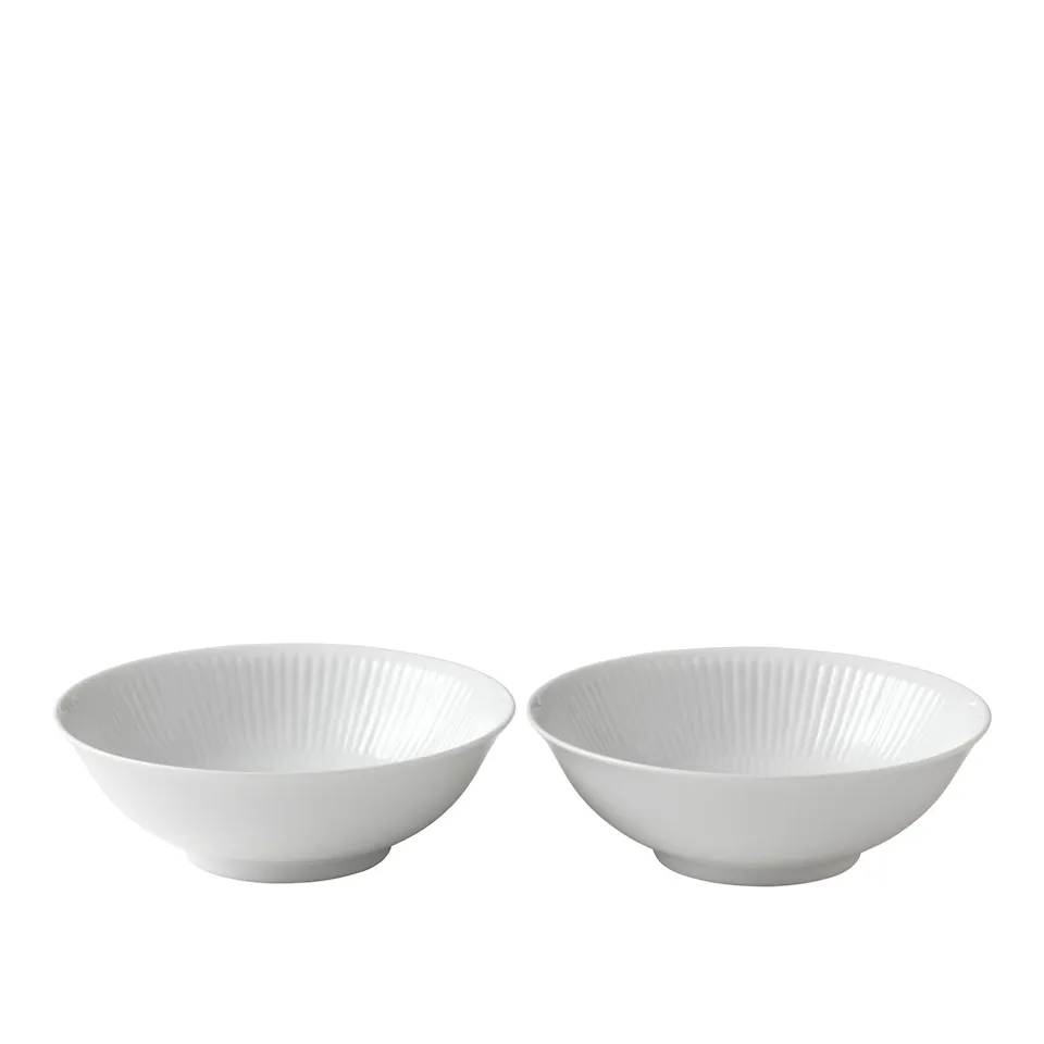 White Fluted Bowl 35 cl / 16 cm 2 pcs