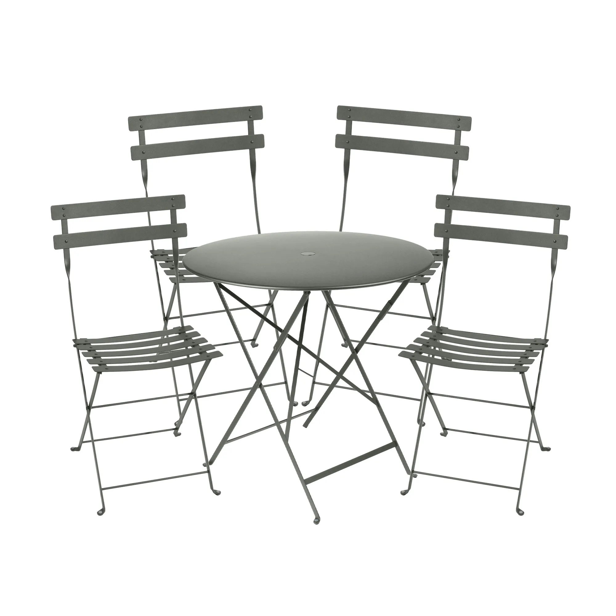 Bistro eetgroep tafel 77cm & 4 metaal stoelen - 1