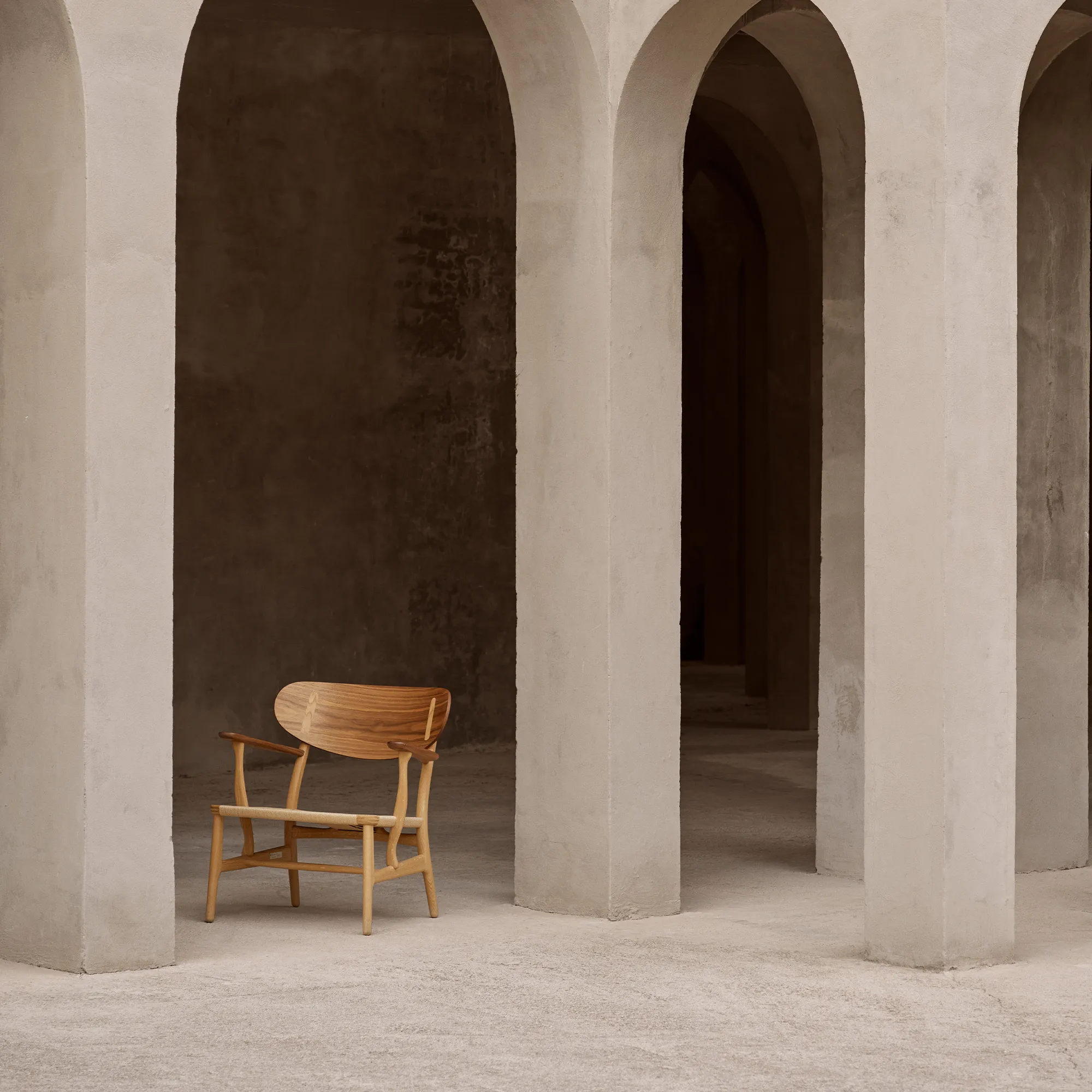 CH22 Armchair Oak/Natural Cord - 8