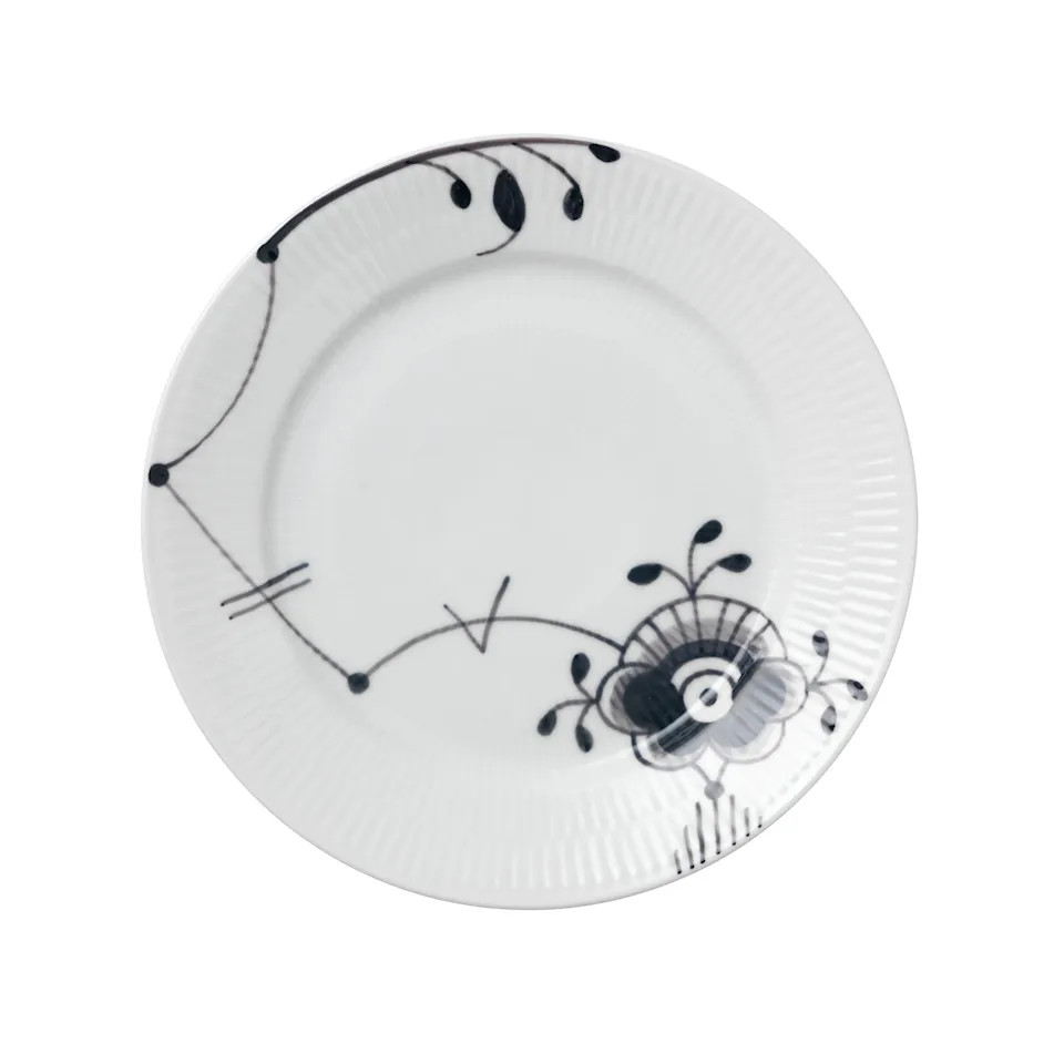 Black Fluted Mega Plate 22 cm Decoration No. 6