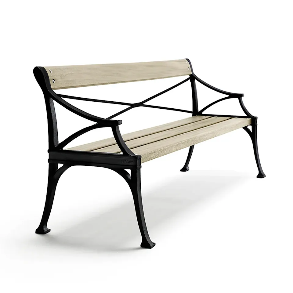 Sofa Lessebo - Untreated Accoya/Black Lacquered Aluminium