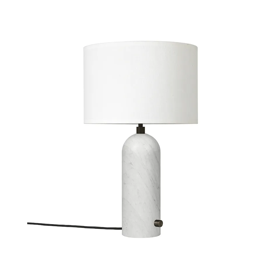 Gravity Table Lamp Small White Marble
